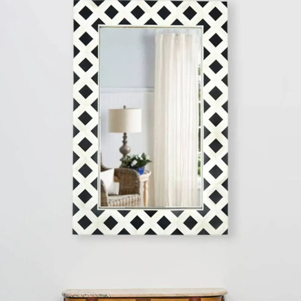 Decorative Wall Mirror with Frame – Stylish Home & Bathroom Accent Mirror