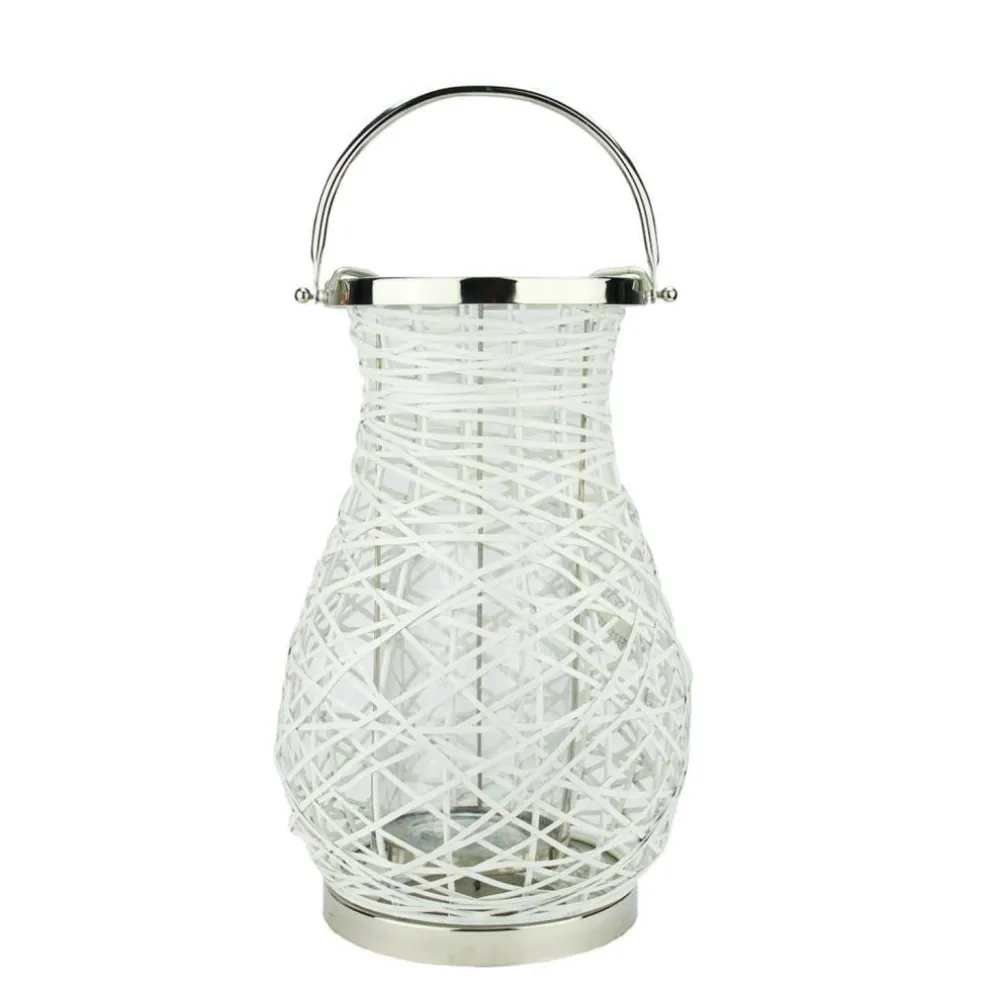 Decorative Woven Iron Pillar Candle Lantern