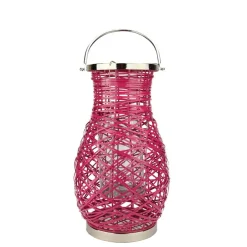 Decorative Woven Iron Pillar Candle Lantern