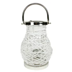 Decorative Woven Iron Pillar Candle Lantern