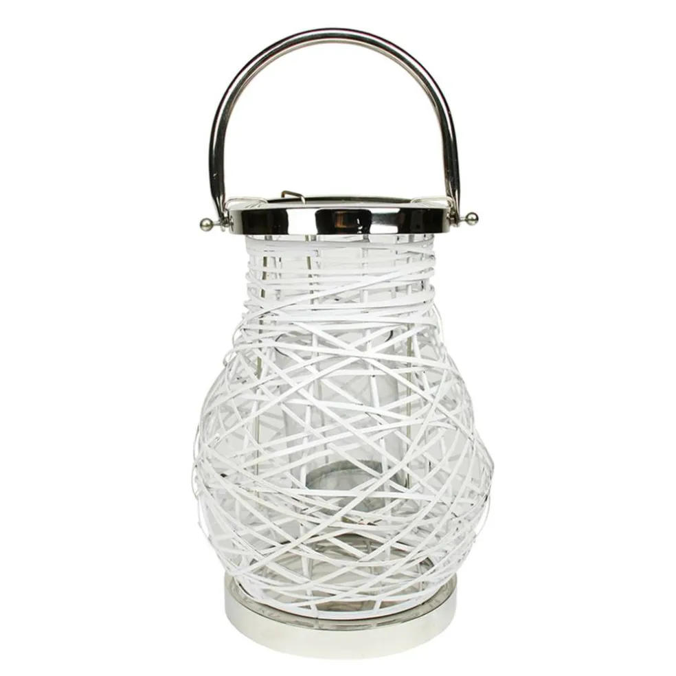 Decorative Woven Iron Pillar Candle Lantern
