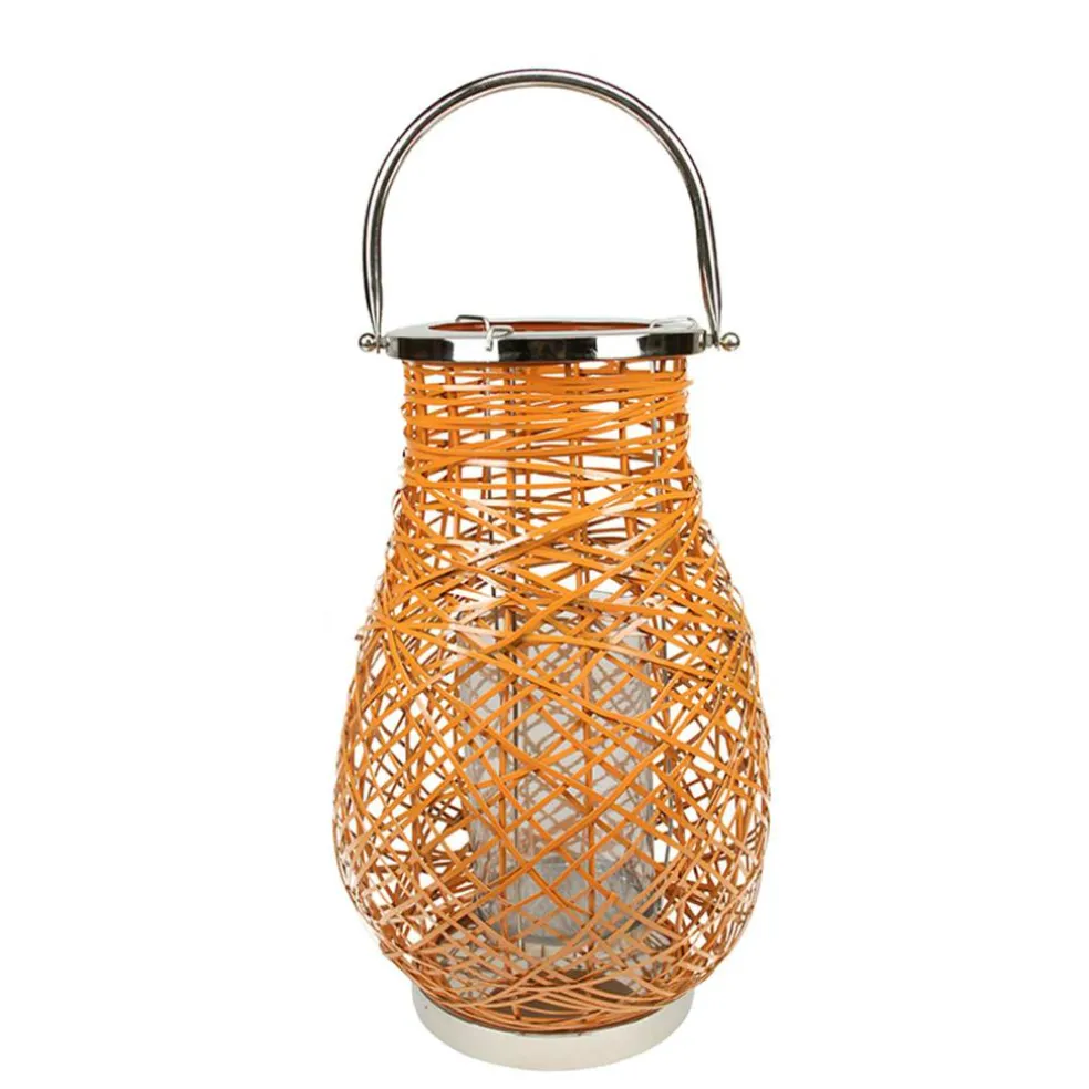 Decorative Woven Iron Pillar Candle Lantern