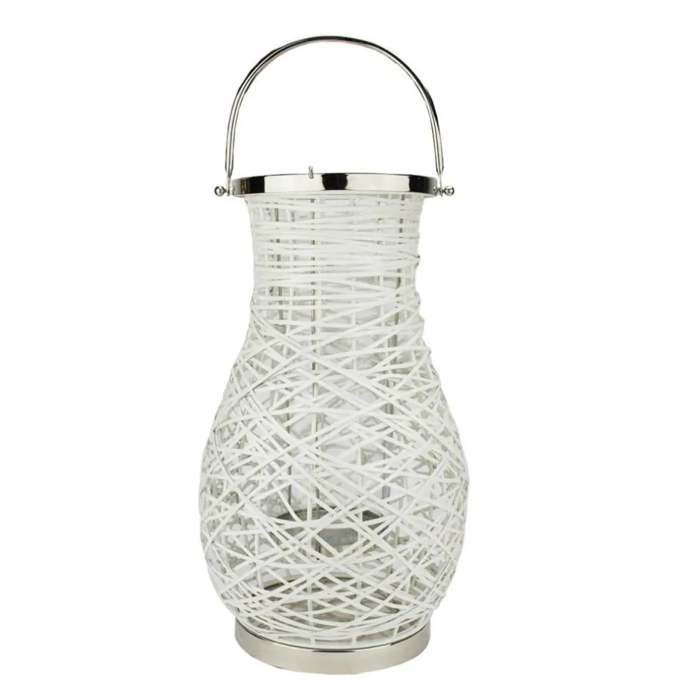 Decorative Woven Iron Pillar Candle Lantern