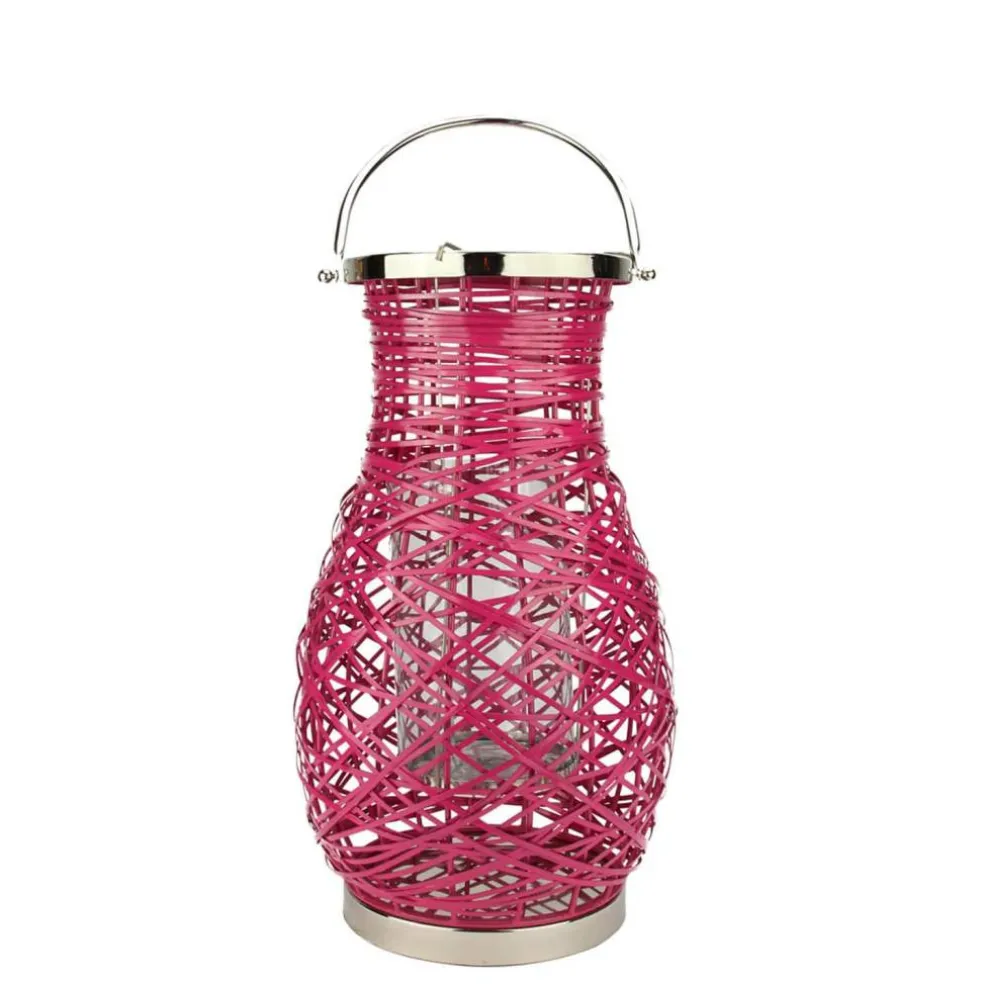 Decorative Woven Iron Pillar Candle Lantern