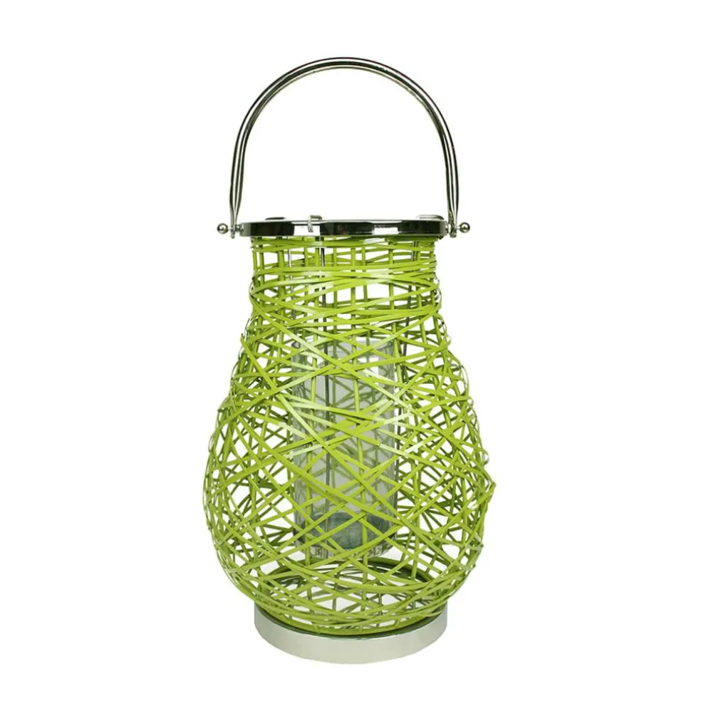 Decorative Woven Iron Pillar Candle Lantern