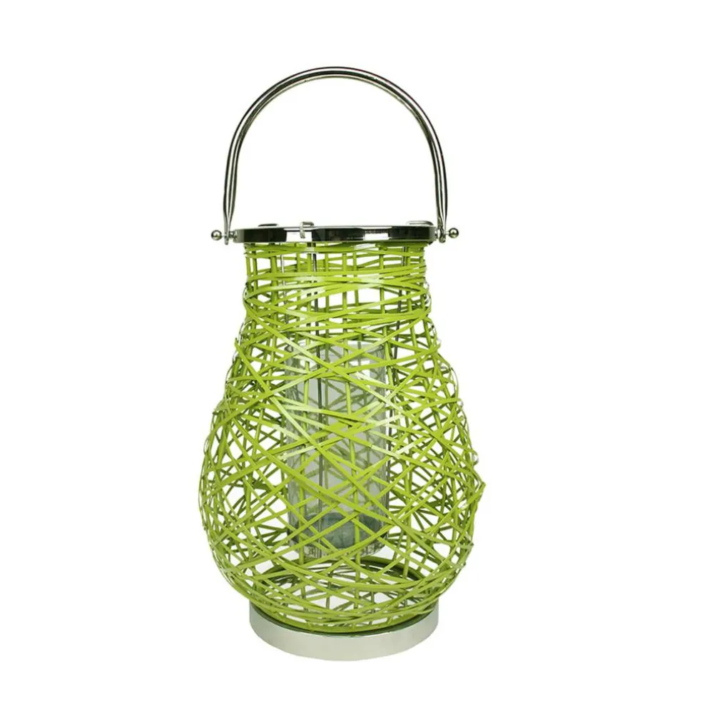 Decorative Woven Iron Pillar Candle Lantern