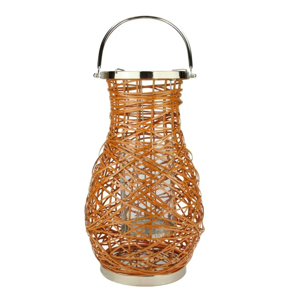 Decorative Woven Iron Pillar Candle Lantern