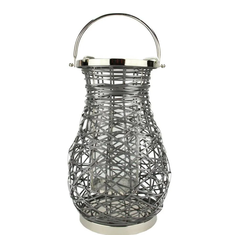Decorative Woven Iron Pillar Candle Lantern