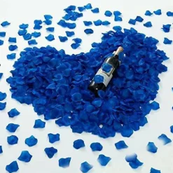 Deep Blue Rose Flower Petals,2500 Pcs Fake Royal Blue Rose Petals for Romantic Night for Him Set,2.3'' Rose Petals for Decorations