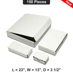 Deep Packaging Box 23x13x3 1/2 Inch Durable Corrugated Shipping Box