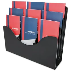Deflecto 13.38 in. x 3.5 in. x 11.5 in. 6 Removable Dividers 3-Tier Document Organizer - Black