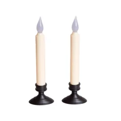 Delighted Home LED Window Candles, Battery Powered Flameless Tapers, Indoor Year Round and Holiday Decor, Ivory, 2 Pack