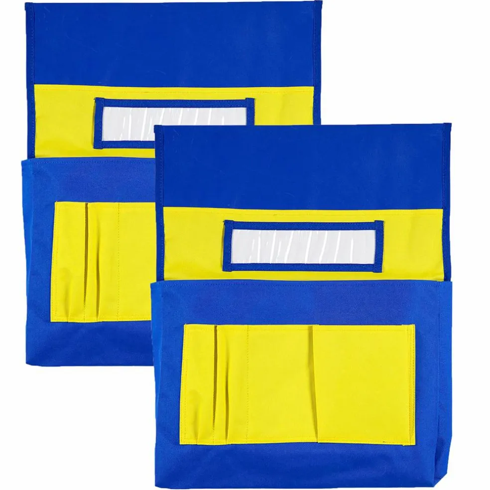 Dellosa® Education Chairback Buddy™ Blue and Yellow Pocket Chart, 2ct.