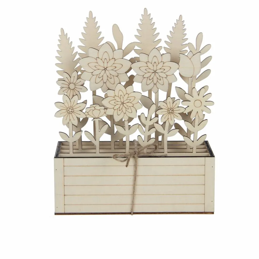 8.75" Delphinium & Rose DIY Plywood Crate Décor by Make Market®