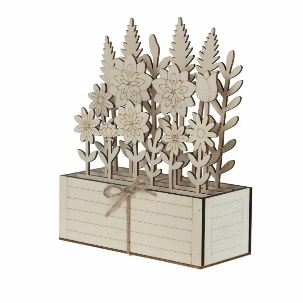 8.75" Delphinium & Rose DIY Plywood Crate Décor by Make Market®