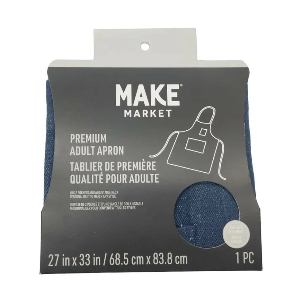 Denim Blue Premium Adult Apron with Pockets by Make Market®