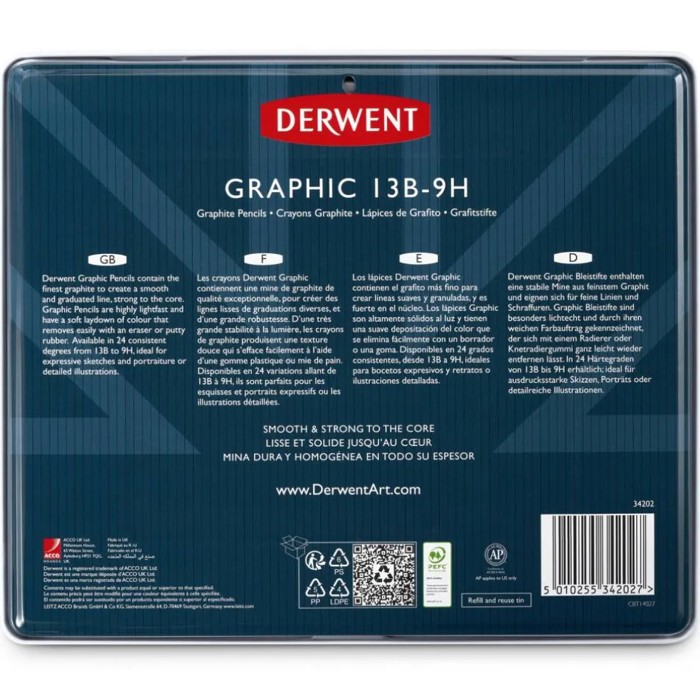 Derwent Graphite 24 Pencil Tin Set