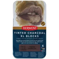 Derwent Tinted Charcoal XL Blocks - Assorted, Set of 6