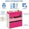 Design and Store Pink 6 Bin Toy Organizer