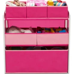 Design and Store Pink 6 Bin Toy Organizer