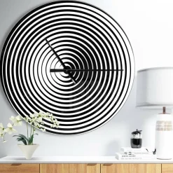 Designart 'Black And White Optical Illusion Modern Wall Clock