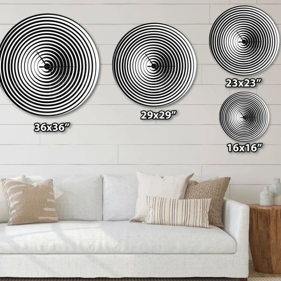 Designart 'Black And White Optical Illusion Modern Wall Clock