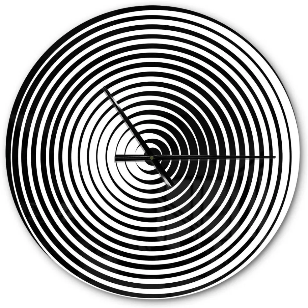 Designart 'Black And White Optical Illusion Modern Wall Clock