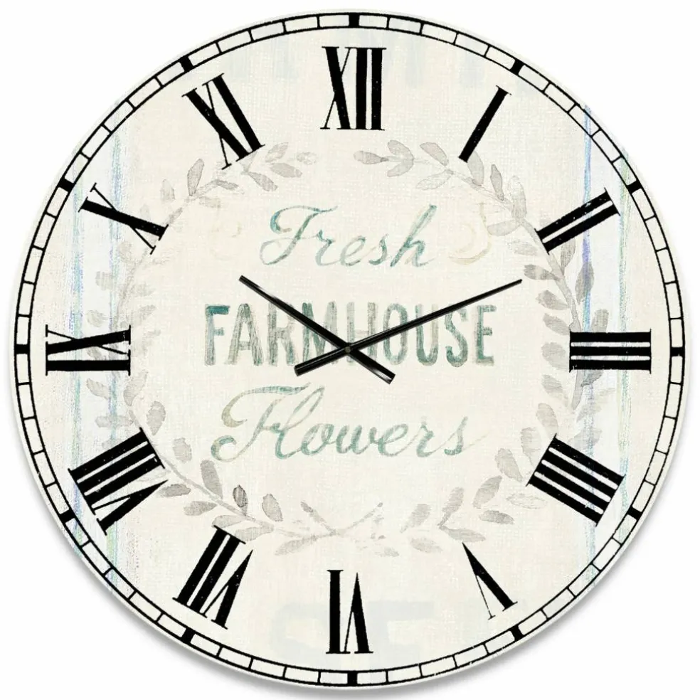 Designart 'Farmhouse Florals Viii Farmhouse Wall Clock