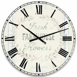 Designart 'Farmhouse Florals Viii Farmhouse Wall Clock