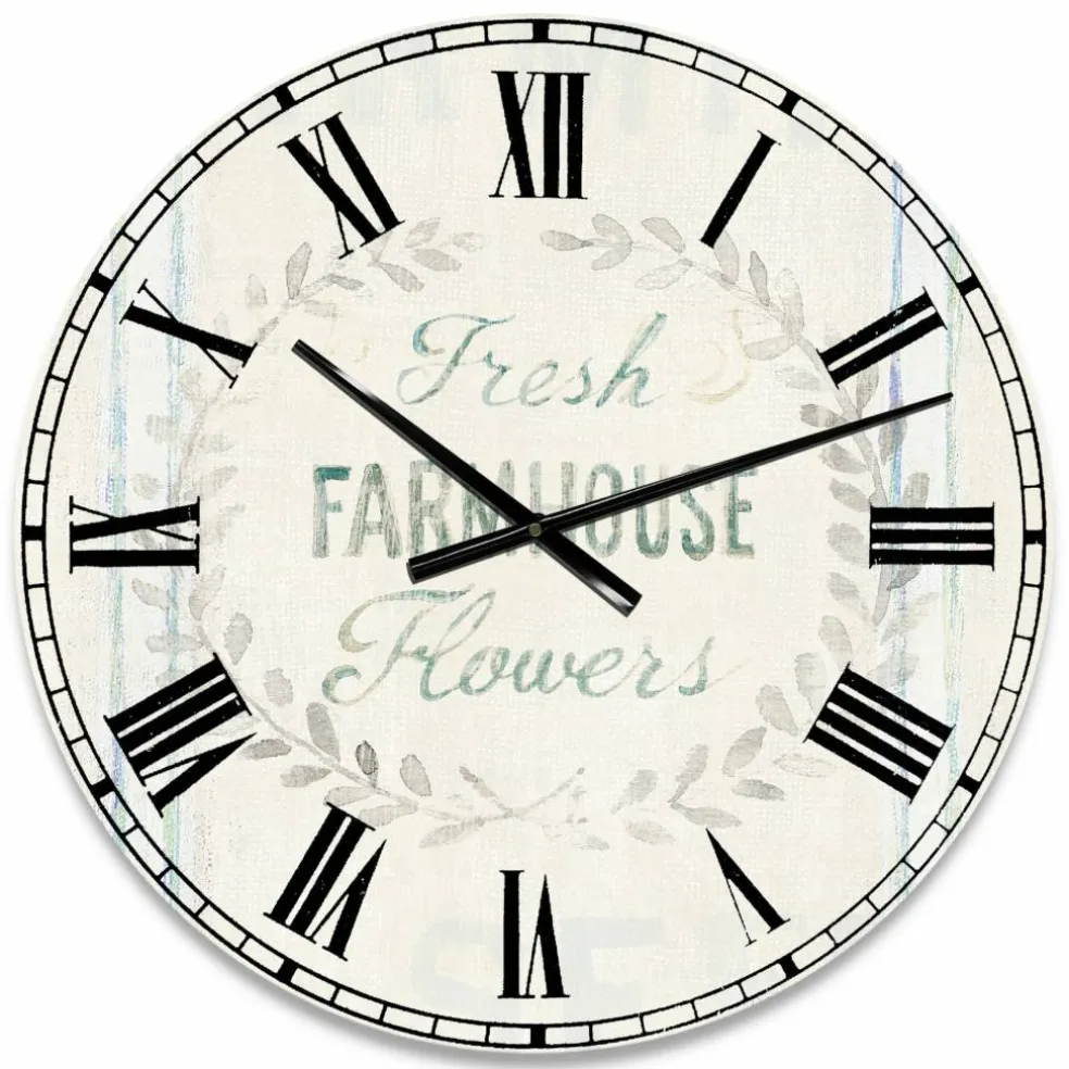 Designart 'Farmhouse Florals Viii Farmhouse Wall Clock