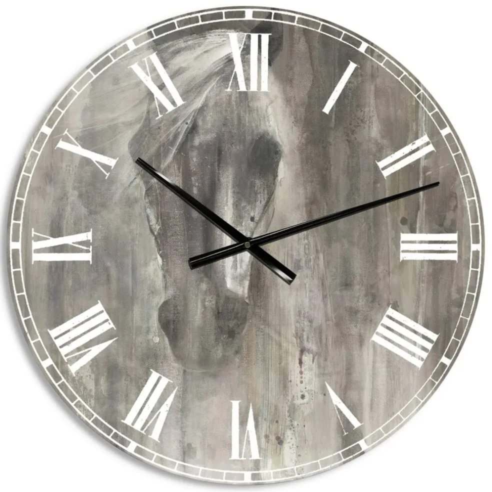 Designart 'Farmhouse Horse Farmhouse Wall Clock