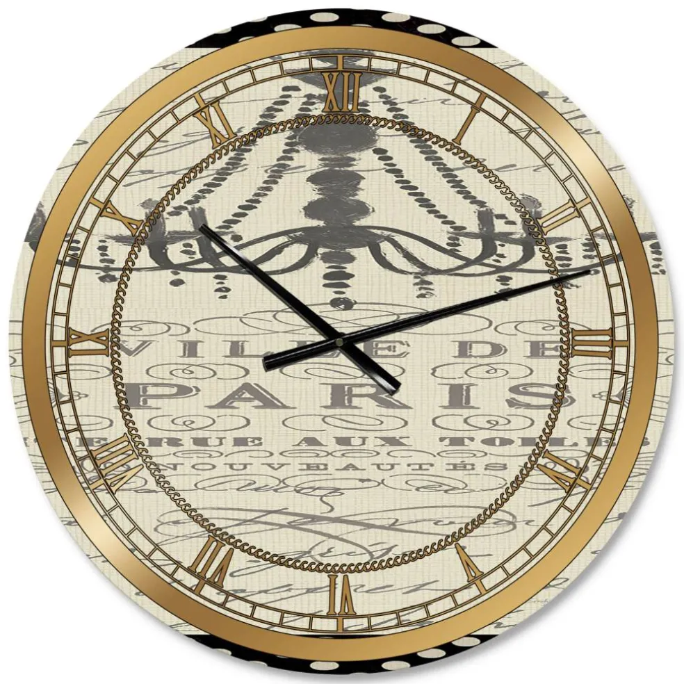 Designart French Chandeliers Couture I Glam Wall Clock