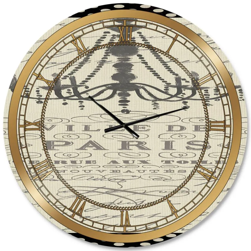 Designart French Chandeliers Couture I Glam Wall Clock