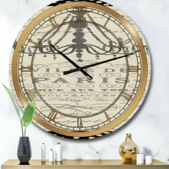 Designart French Chandeliers Couture I Glam Wall Clock