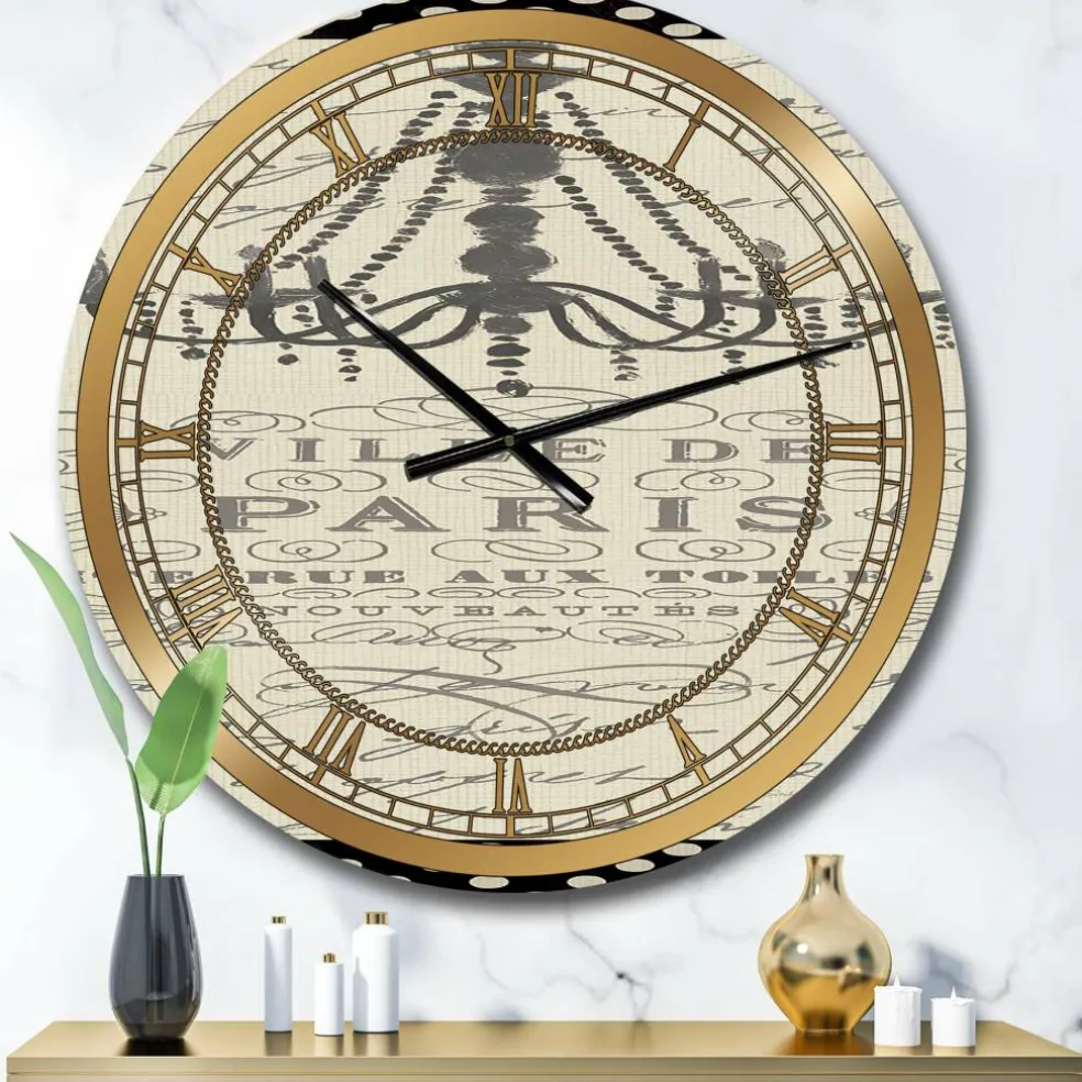 Designart French Chandeliers Couture I Glam Wall Clock