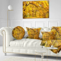 Designart - Golden Autumn Forest - Landscape Photography Canvas Print