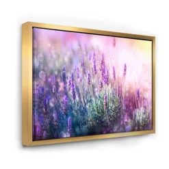 Designart - Growing and Blooming Lavender - Floral Framed Canvas Art print