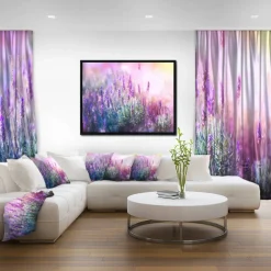 Designart - Growing and Blooming Lavender - Floral Framed Canvas Art print