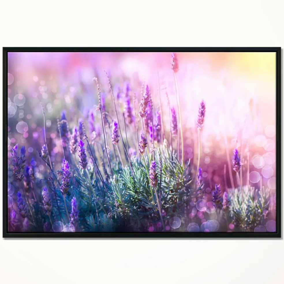Designart - Growing and Blooming Lavender - Floral Framed Canvas Art print