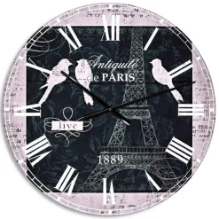 Designart 'Paris Vintage Collage Ii Traditional Wall Clock
