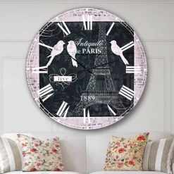 Designart 'Paris Vintage Collage Ii Traditional Wall Clock