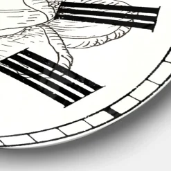 Designart 'Pen And Ink Florals Iv Farmhouse Wall Clock