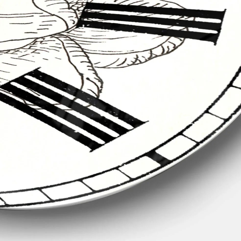 Designart 'Pen And Ink Florals Iv Farmhouse Wall Clock