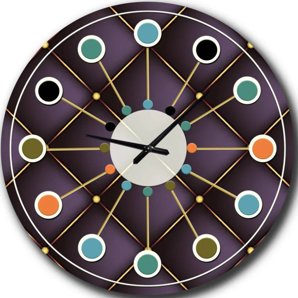 Designart 'Quilted Pattern Mid-Century Modern Wall Clock