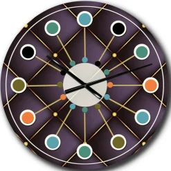 Designart 'Quilted Pattern Mid-Century Modern Wall Clock