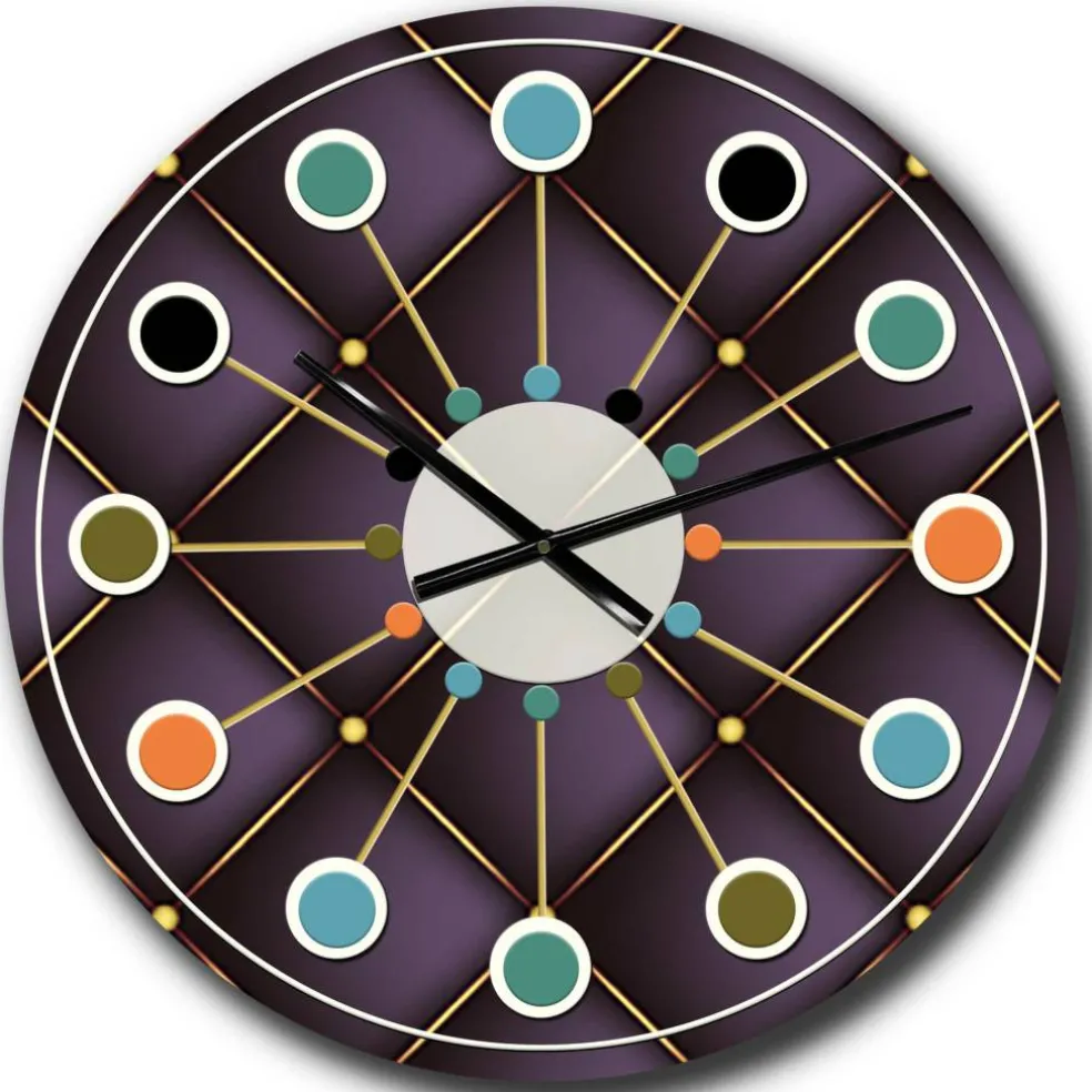 Designart 'Quilted Pattern Mid-Century Modern Wall Clock