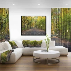 Designart - The Mall Area in Central Park - Large Landscape Framed Canvas Art
