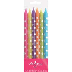 Design Design Bright Polka Dots Birthday Candle Sticks Set