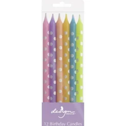 Design Design Light Polka Dots Birthday Candle Sticks Set