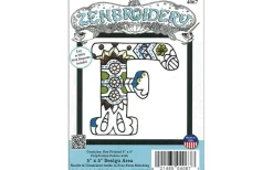 Design Works Zenbroidery Fabric 5x5 Letter F